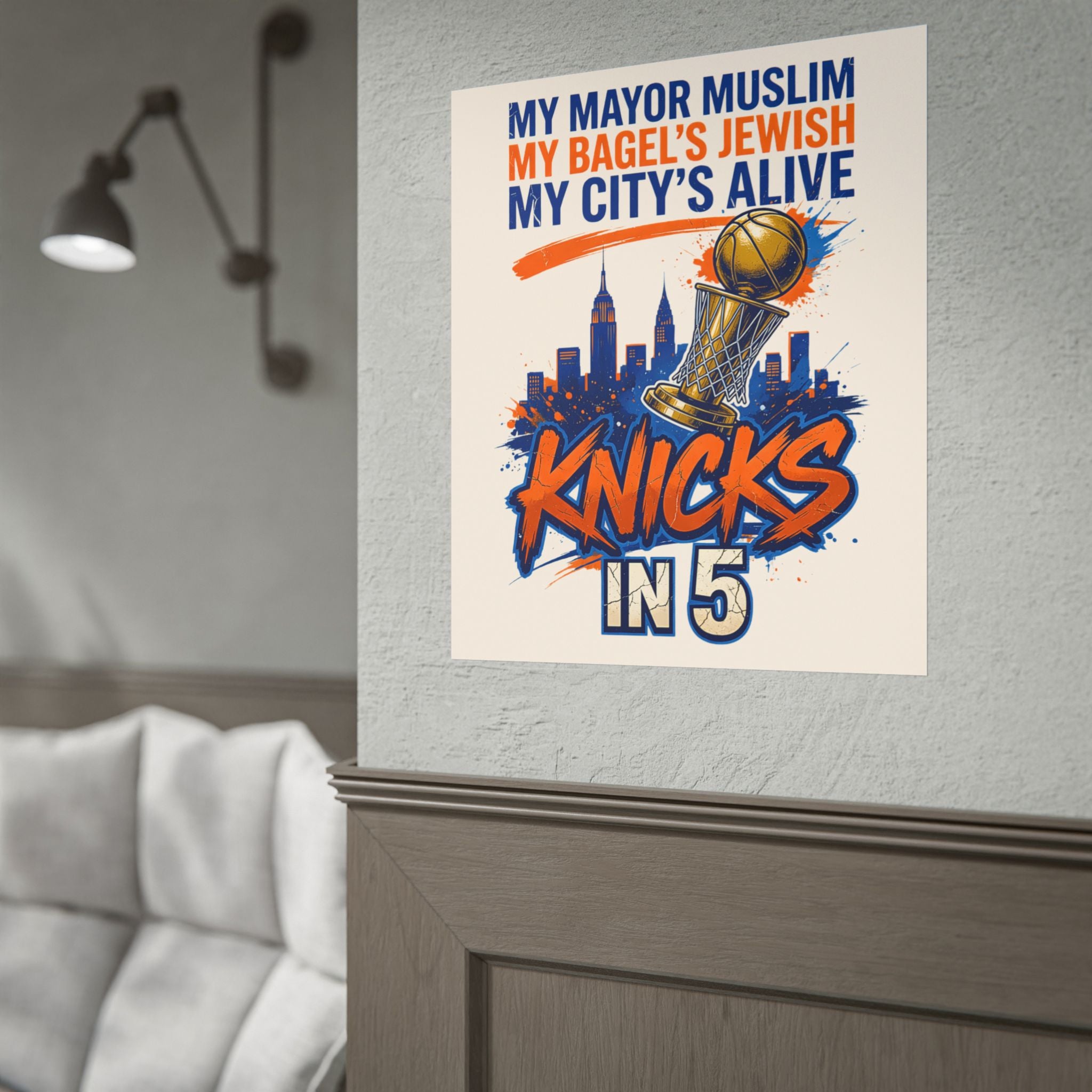 Knicks In 5 Champions Poster | My Mayor Muslim My Bagel's Jewish