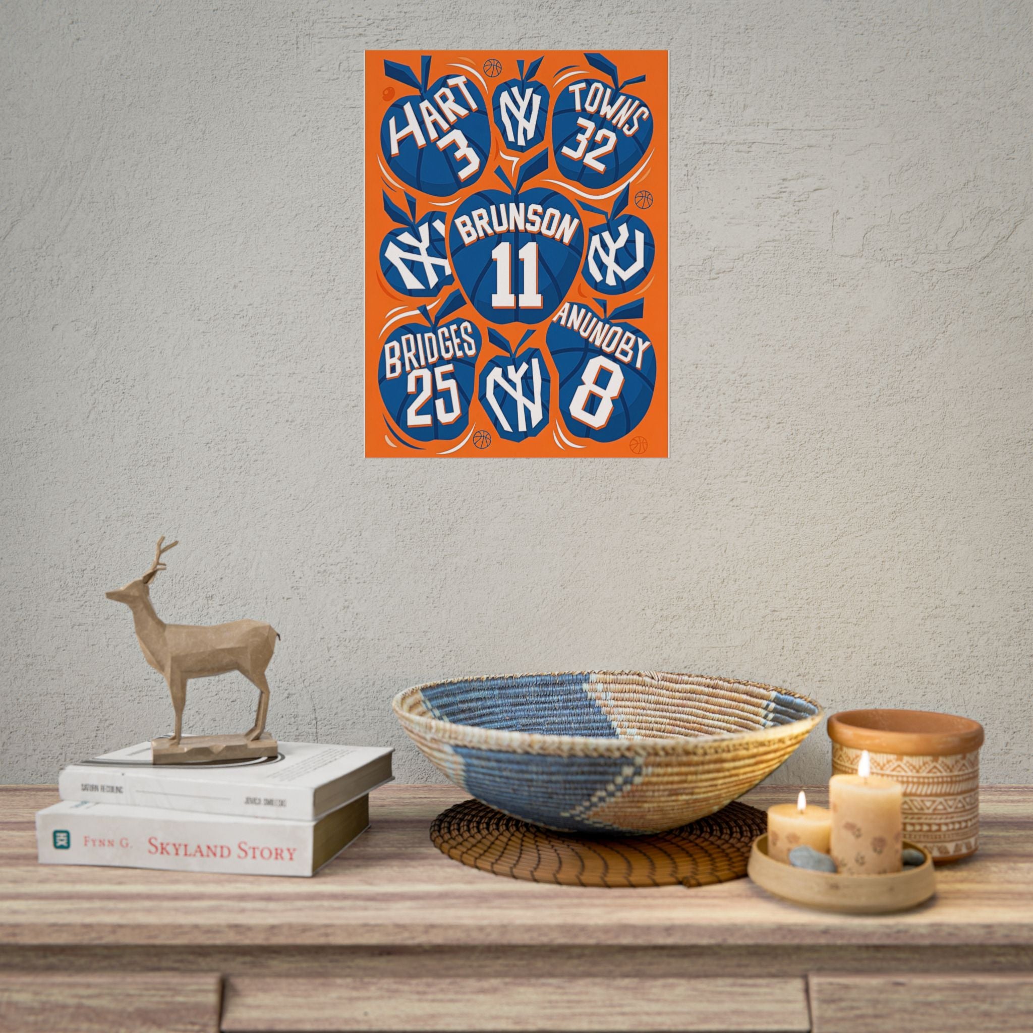 New York Knicks 2026 Championship Wall Art | Brunson and Team Retro Print