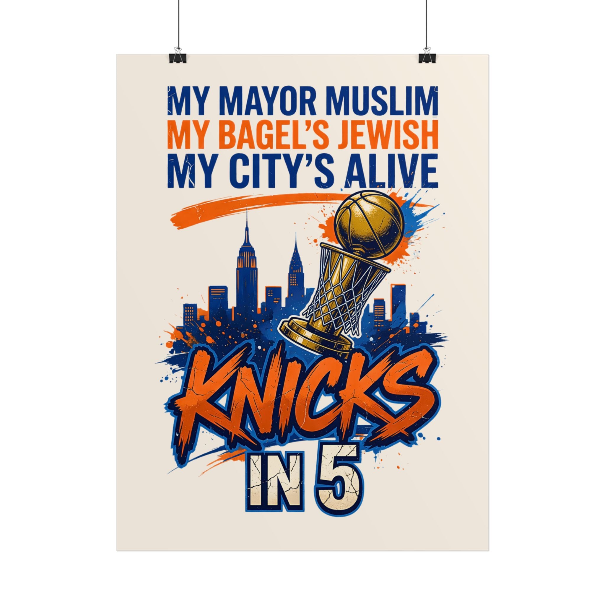 Knicks In 5 Champions Poster | My Mayor Muslim My Bagel's Jewish