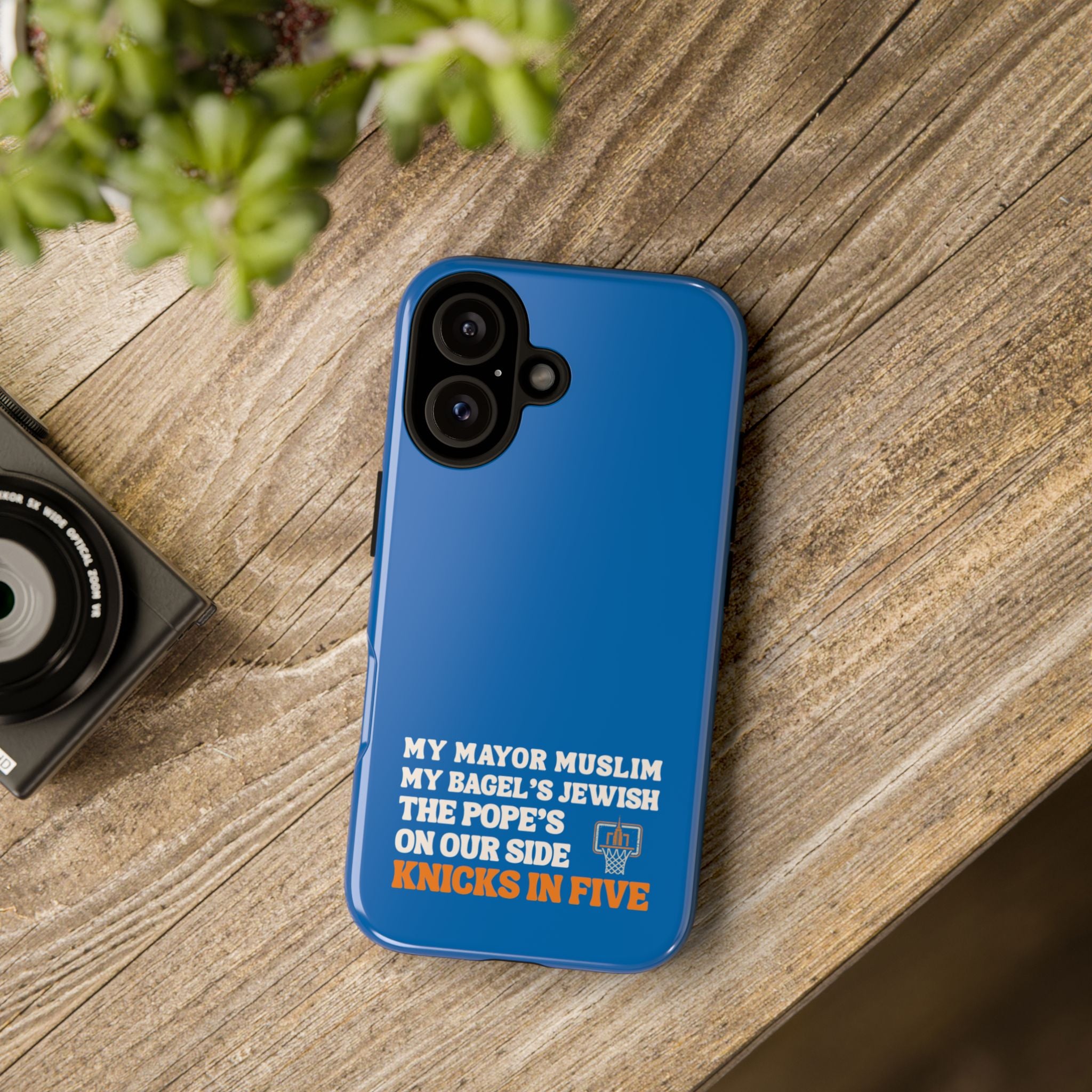 My Mayor Muslim Knicks In Five iPhone Case | My Bagel's Jewish The Pope's On Our Side NY Knicks 2026 Championship Funny Phone Cover
