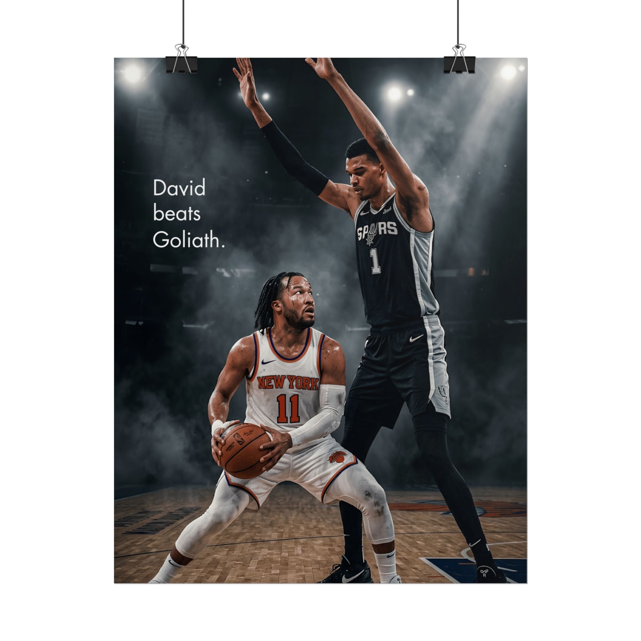 Knicks David Beats Goliath Poster | Jalen Brunson Wall Art