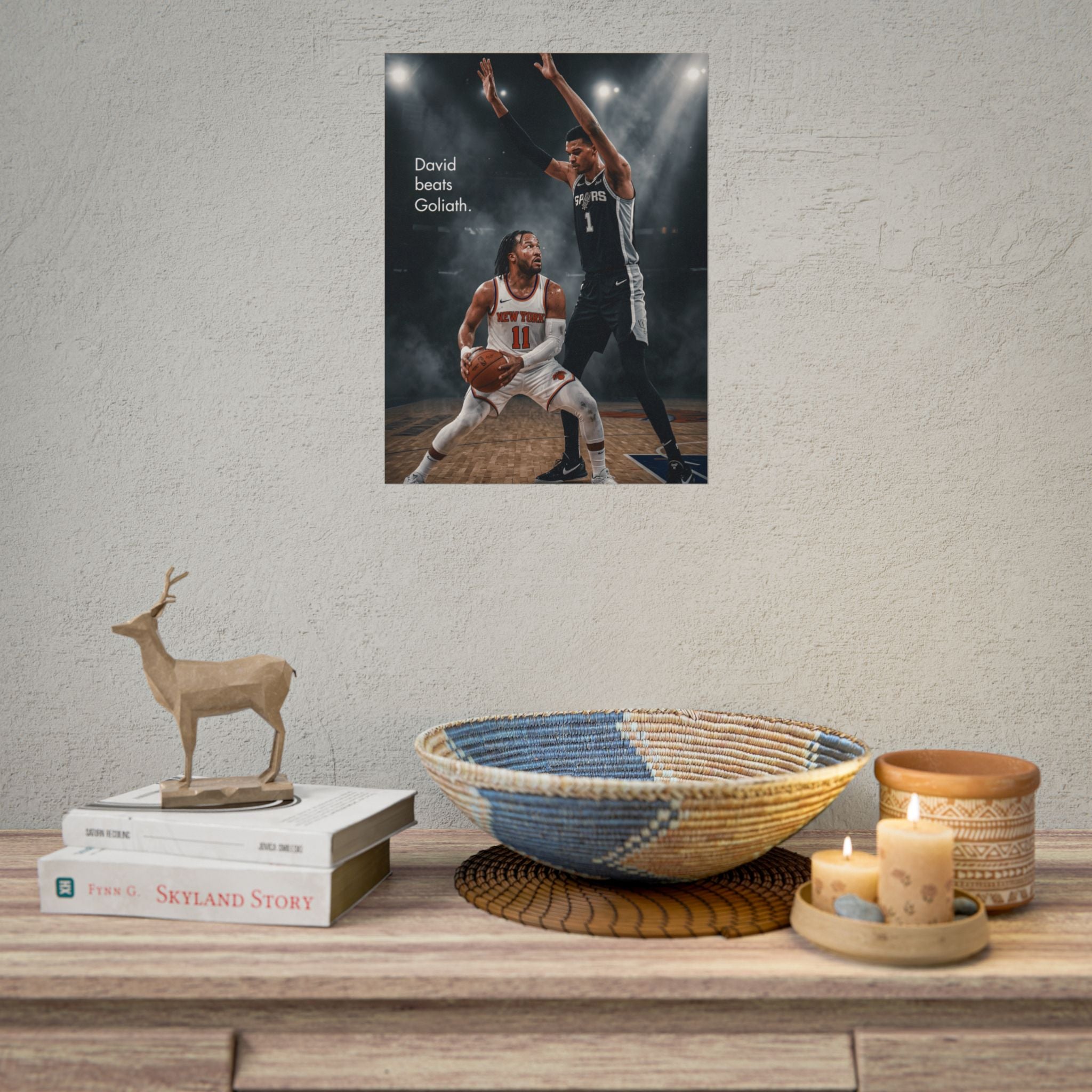 Knicks David Beats Goliath Poster | Jalen Brunson Wall Art