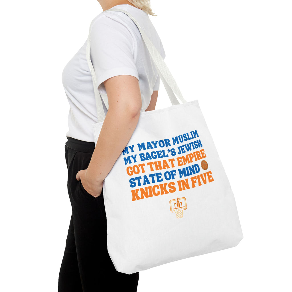 My Mayor Muslim Knicks In Five Tote Bag | NY Knicks Championship 2026 Fan-Art | Basketball Gift