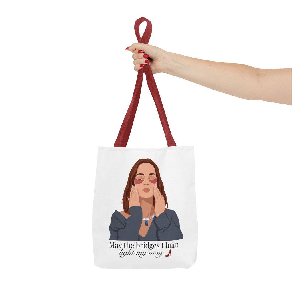 "May the Bridges I Burn Light My Way" Tote - White | Devil Wears Prada Inspired