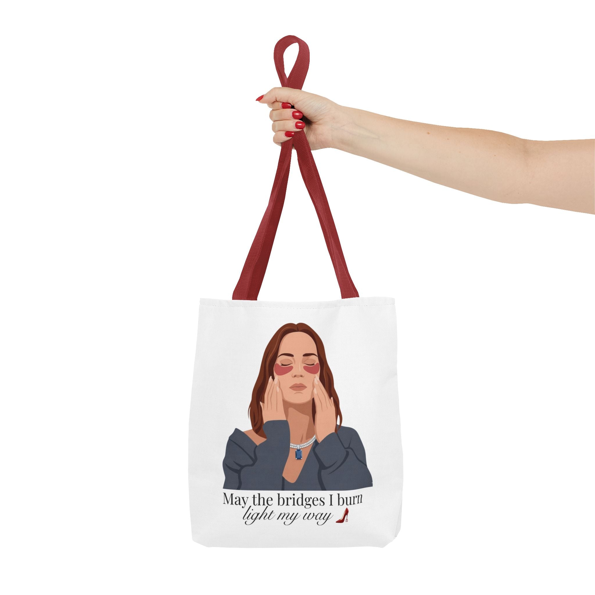 "May the Bridges I Burn Light My Way" Tote - White | Devil Wears Prada Inspired