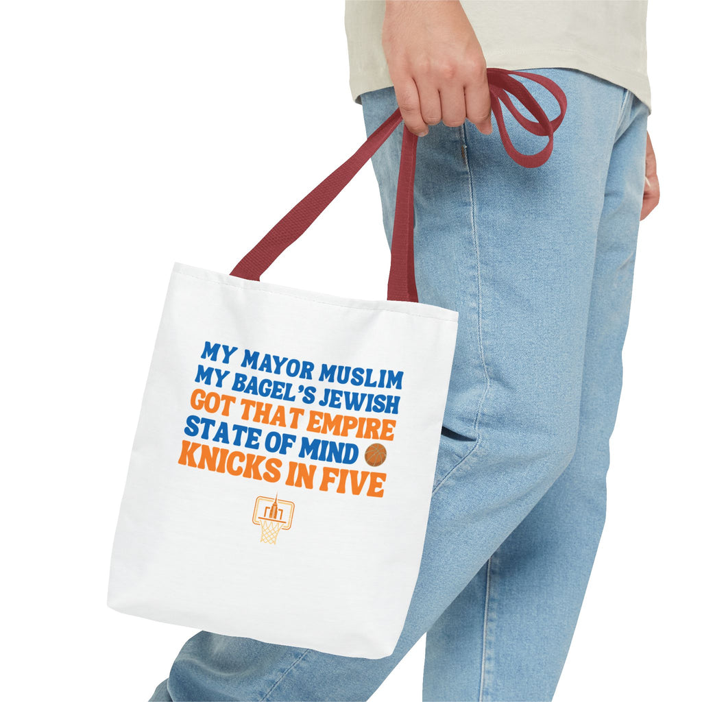 My Mayor Muslim Knicks In Five Tote Bag | NY Knicks Championship 2026 Fan-Art | Basketball Gift