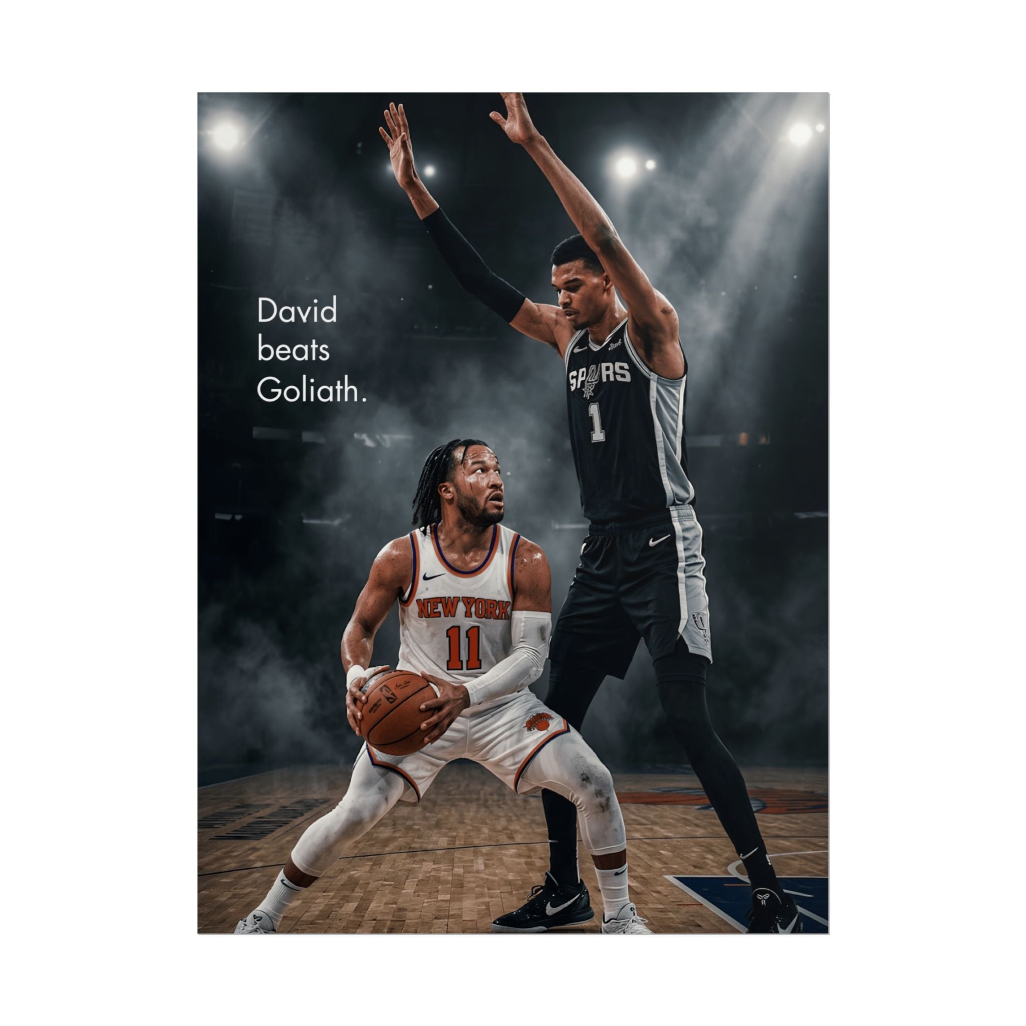 Knicks David Beats Goliath Poster | Jalen Brunson Wall Art