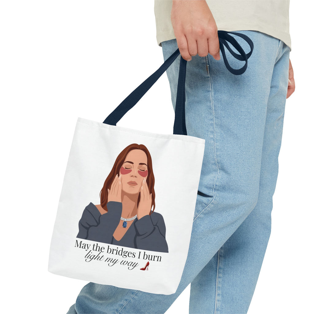 "May the Bridges I Burn Light My Way" Tote - White | Devil Wears Prada Inspired