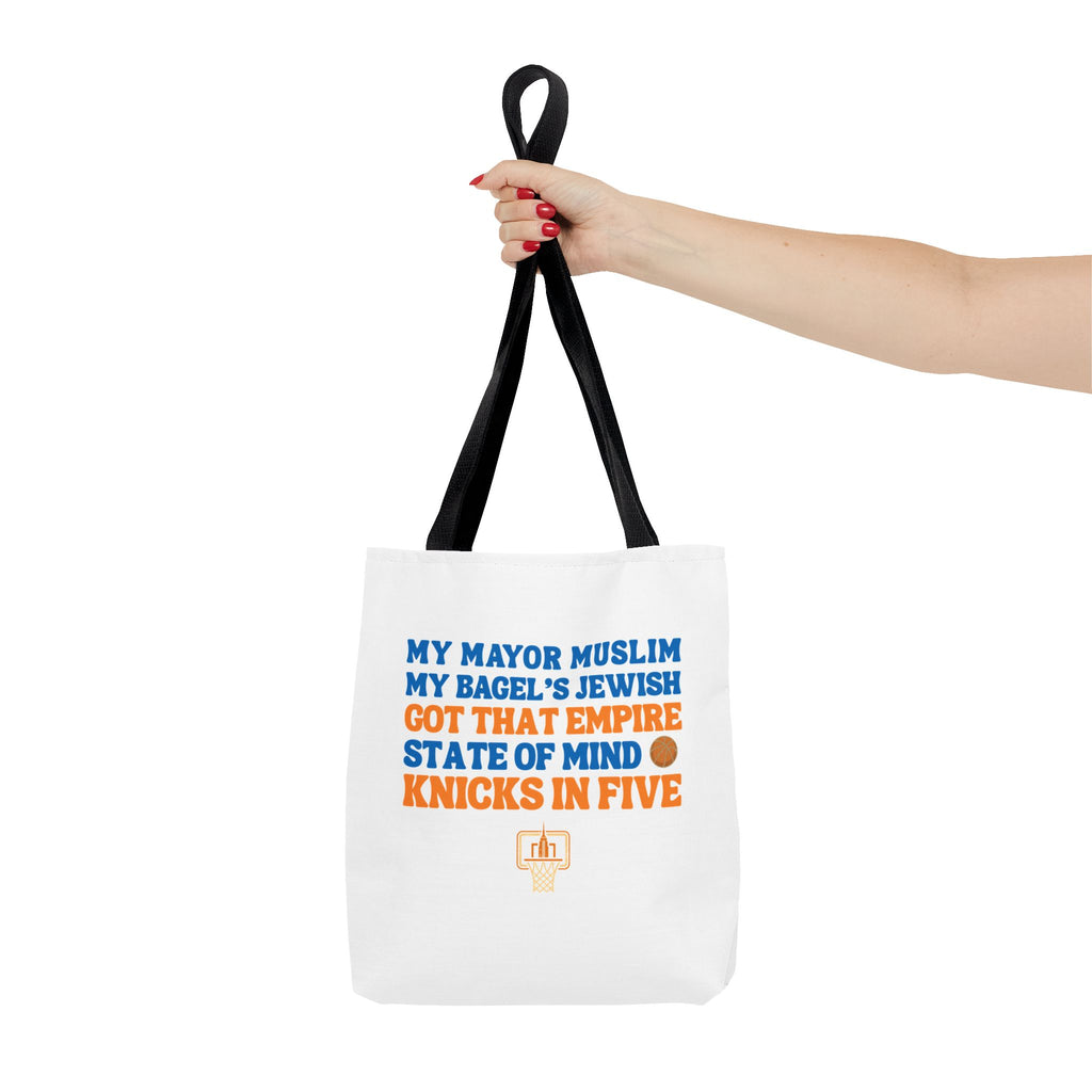 My Mayor Muslim Knicks In Five Tote Bag | NY Knicks Championship 2026 Fan-Art | Basketball Gift
