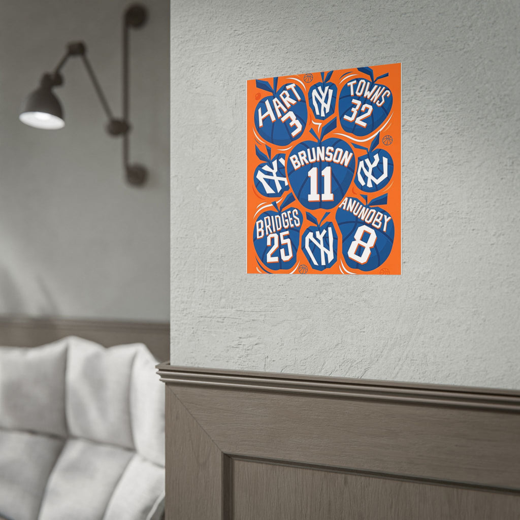 New York Knicks 2026 Championship Wall Art | Brunson and Team Retro Print