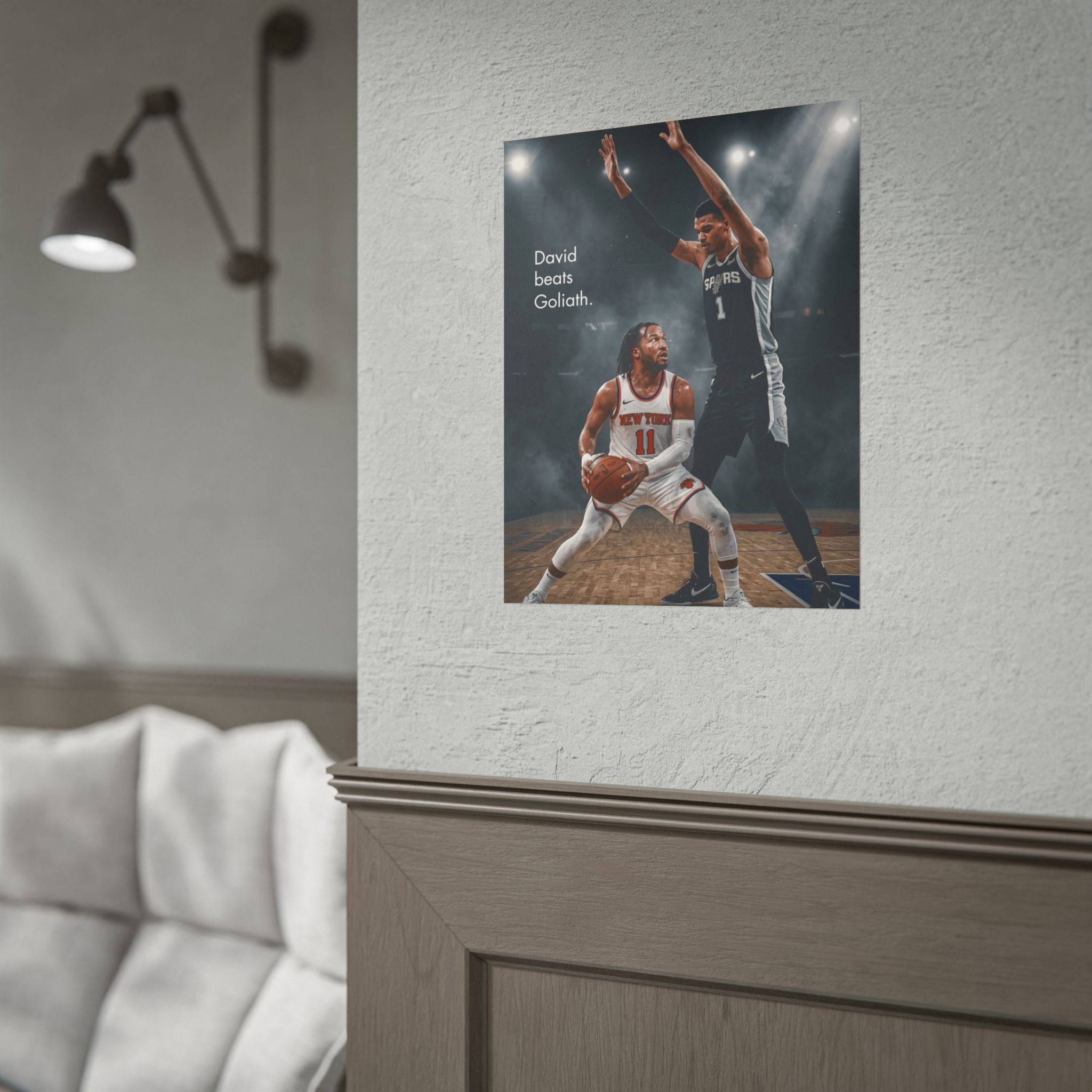 Knicks David Beats Goliath Poster | Jalen Brunson Wall Art