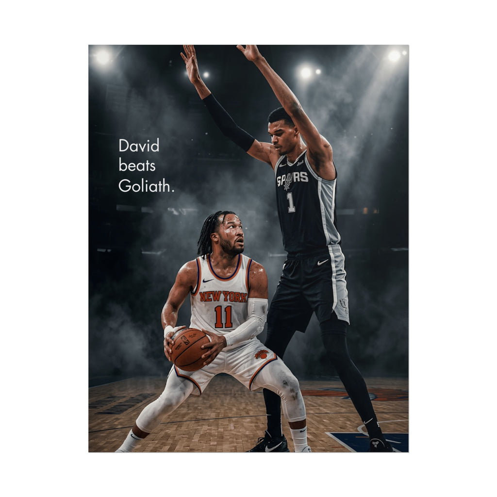 Knicks David Beats Goliath Poster | Jalen Brunson Wall Art