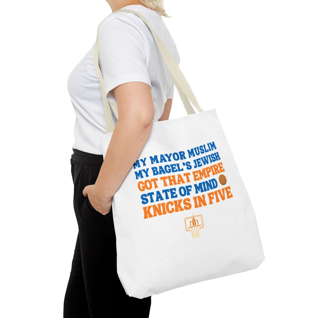 My Mayor Muslim Knicks In Five Tote Bag | NY Knicks Championship 2026 Fan-Art | Basketball Gift